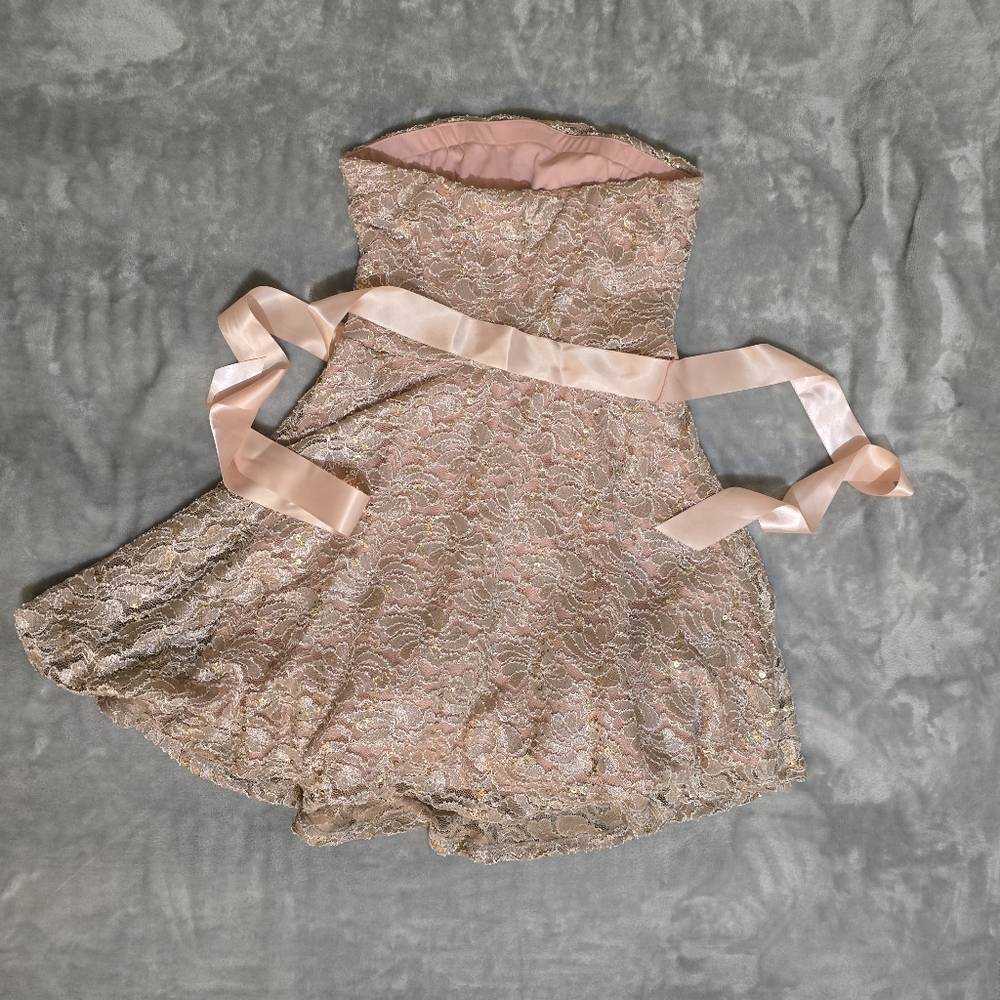 NWT Lily Rose Size Small Pink Sequin Strapless Formal Dress - Picture 2 of 10